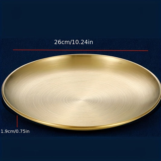 Elegant Stainless Steel Dessert  Snack Plate  Retro Style | Kitchen [Metal] | Kitchen + Metal