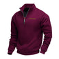 Fleece-lined Mid-length Zip-up Loose-fit Stand-up Collar Casual Hoodie