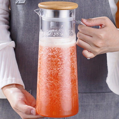 1pc, Water Pitcher With Lid, 37.1oz/54.1oz Heavy Duty Drink Picher,