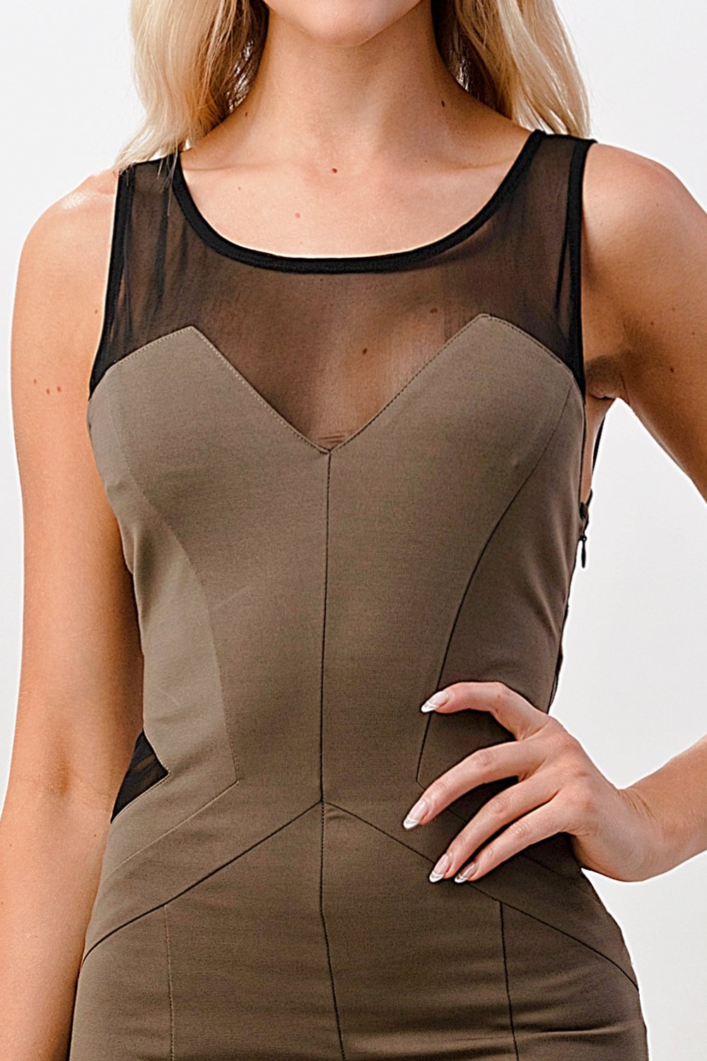 Mesh Insert Bodycon Dress – Sleek and Stylish | Apparel | Kitchen + Metal