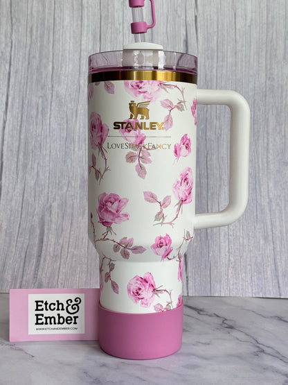 LSF Ribbon Rosa Purple Tumbler Boot -fits 20-40oz