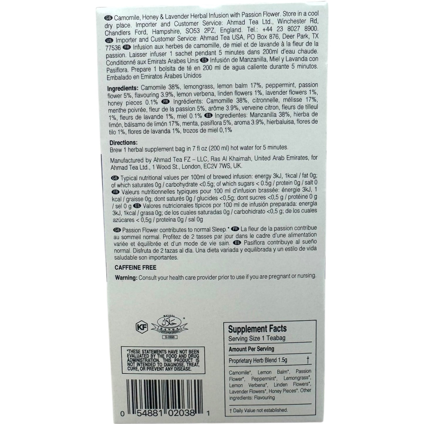 Ahmad Tea Sommeil - Best Tea for Relaxation, Herbal Blend for Stress Relief and Tranquility