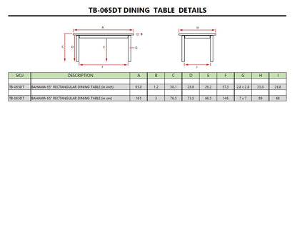 Bahama 65" Rectangular Table