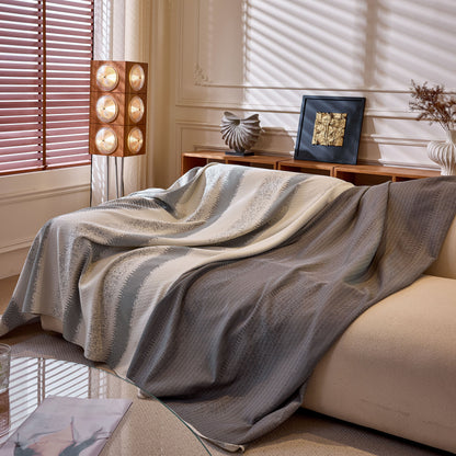 Modern Striped Couch Protector Blanket, Furniture Slipcover for L Shaped Sectionals