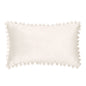 12''x20'' velvet pom-pom lumbar support throw pillow | 7 colors soft & playful ball trim design | chic lumbar & accent pillow | insert included