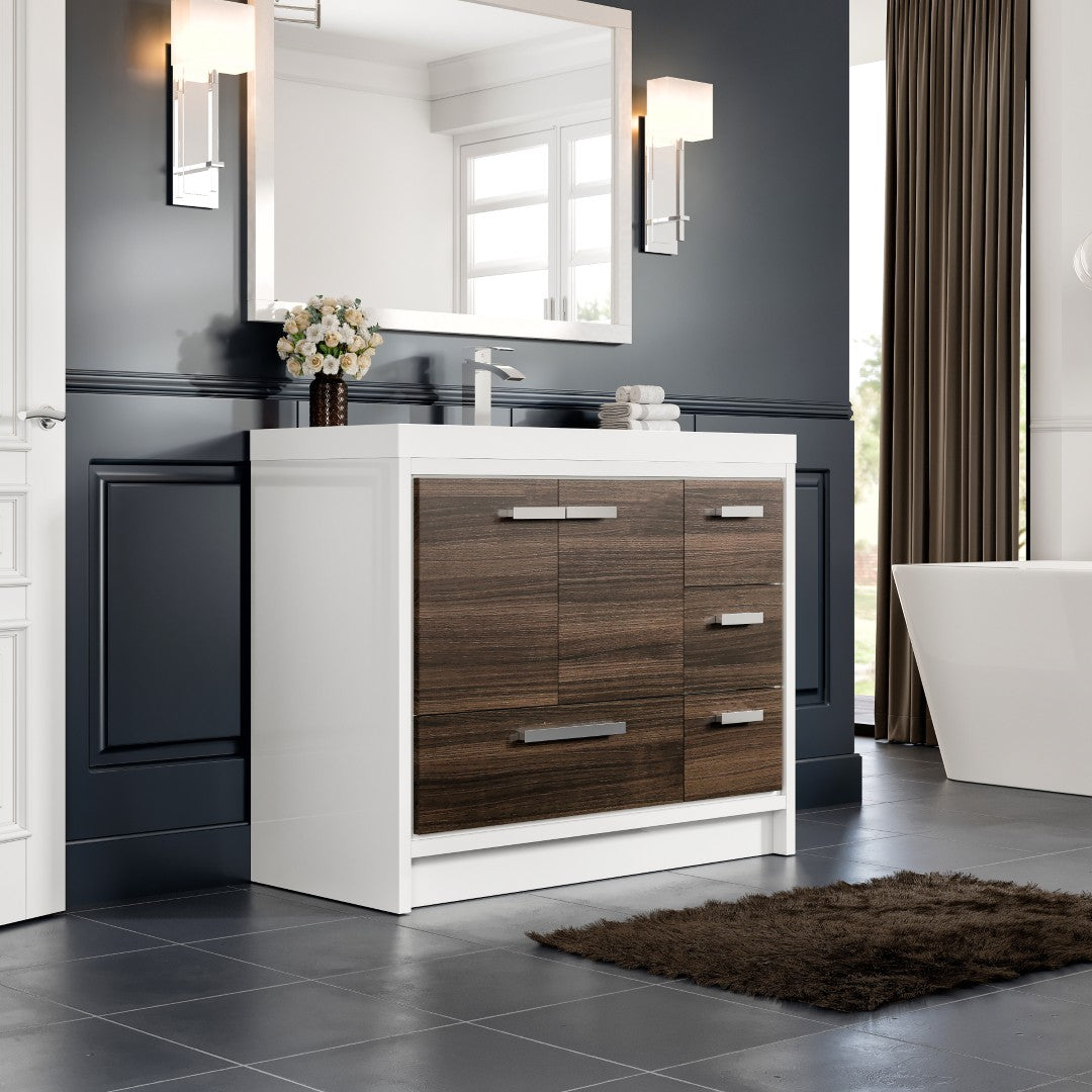 Eviva Grace Bath Vanity with Acrylic Top and Integrated Sink (24"-48")