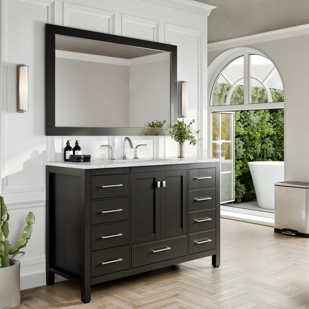 Eviva Aberdeen 72" x 30" Rectangular White Wooden Framed Mirror