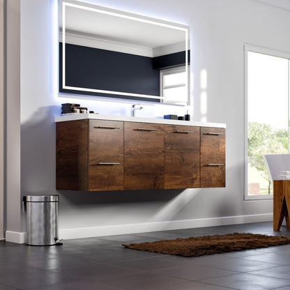Eviva Axel Wall Mount Bath Vanity with Acrylic Top and Integrated Sink