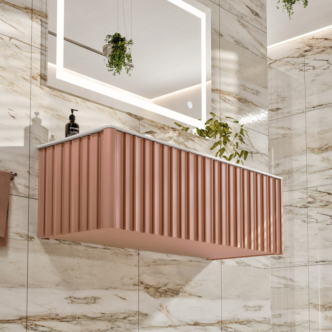 Eviva Dolce Vita Wall Mount Bath Vanity with Solid Surface Top and Integrated Sink
