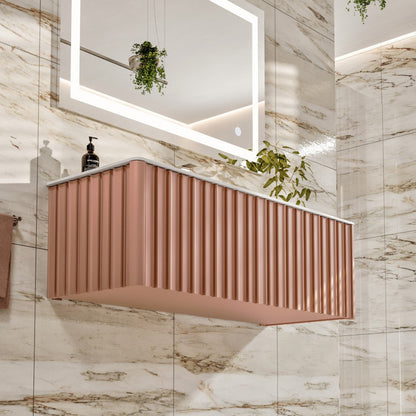 Eviva Dolce Vita Wall Mount Bath Vanity with Solid Surface Top and Integrated Sink
