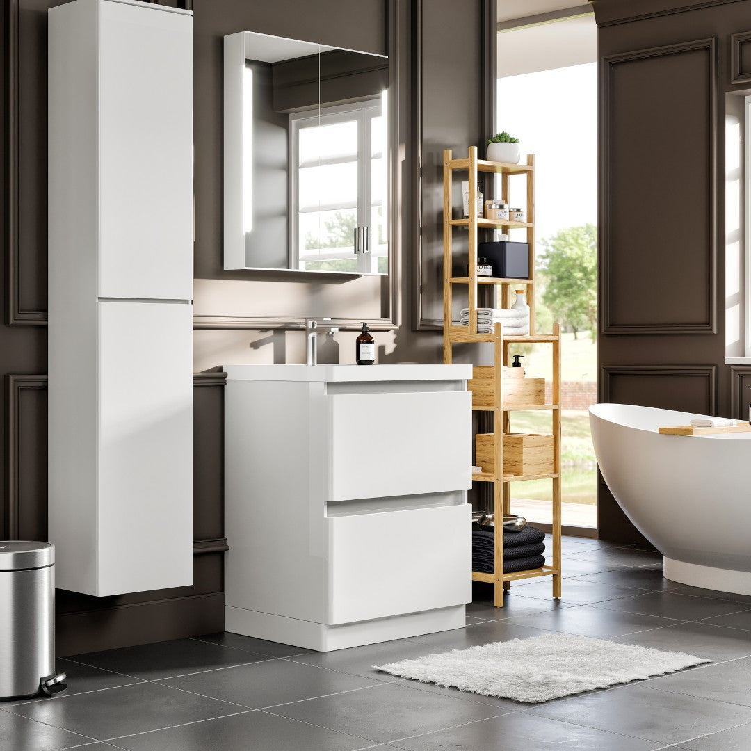 Eviva Glazzy Bath Vanity with Acrylic Top and Integrated Sink