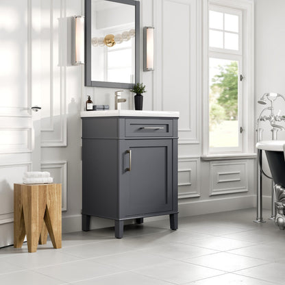 Eviva Garci Bath Vanity with Porcelain Top and Integrated Sink