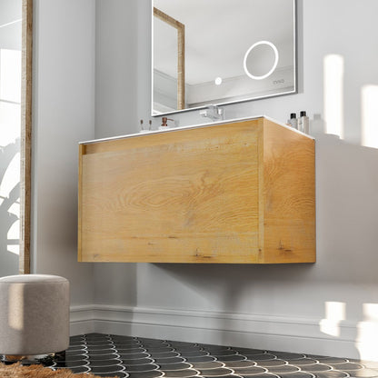 Eviva Madeira Wall Mount Bath Vanity with Acrylic Top and Integrated Sink (20"-48")