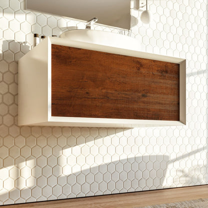 Eviva Santa Monica Wall Mount Bath Vanity with Acrylic Top and Vessel Solid Surface Sink (30"-36")