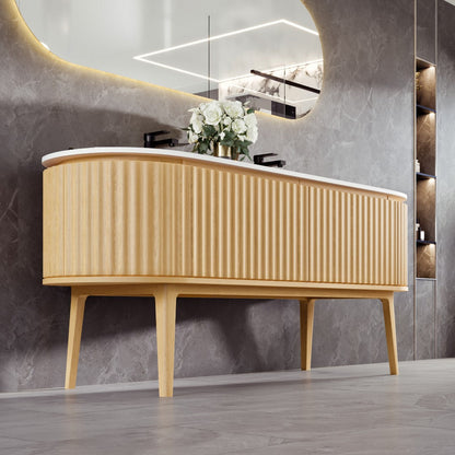Eviva Haven Wall Mount Bath Vanity with Solid Surface Top and Integrated Sink (39"-71")