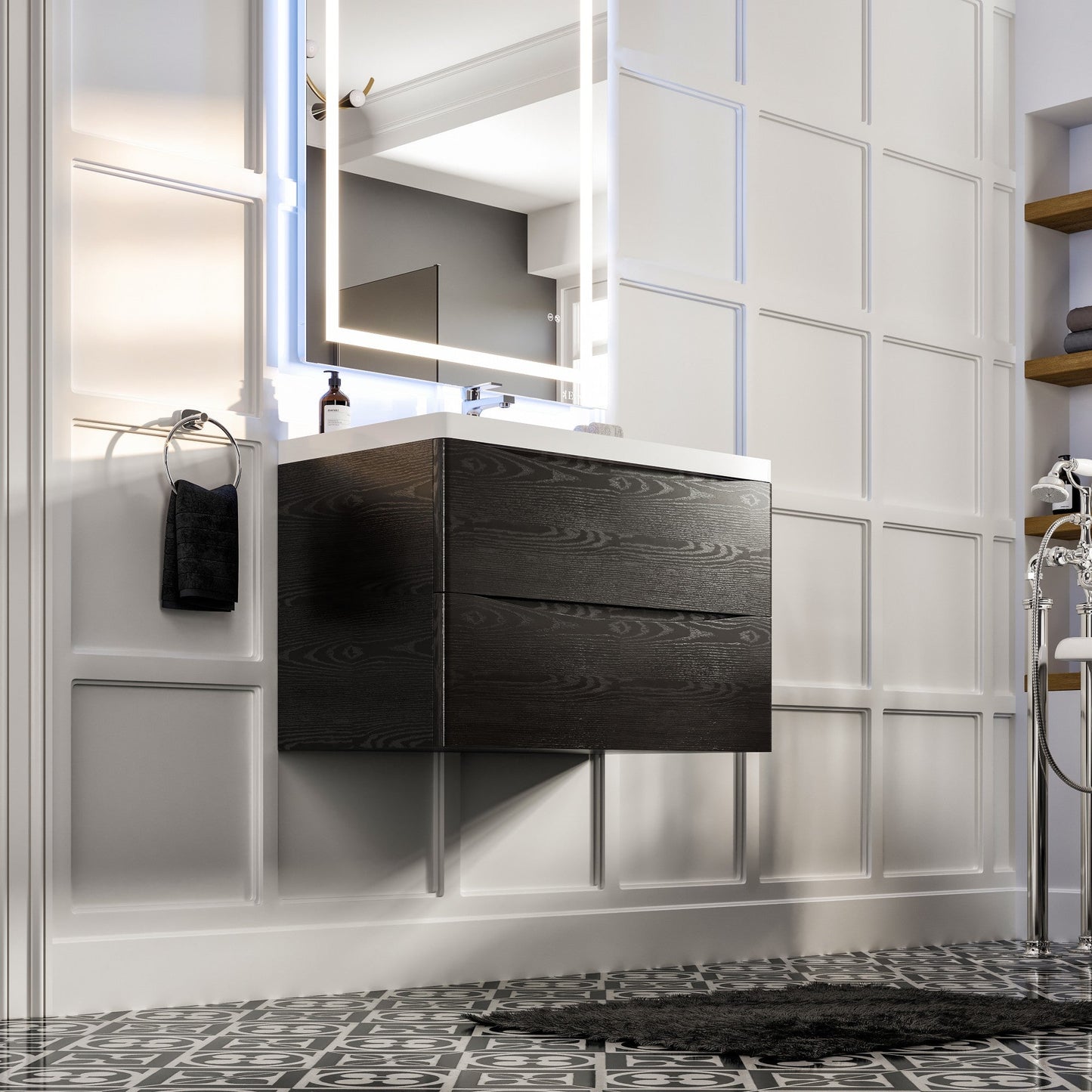 Eviva Smile Bath Vanity with Acrylic Top and Integrated Sink (24"-48")