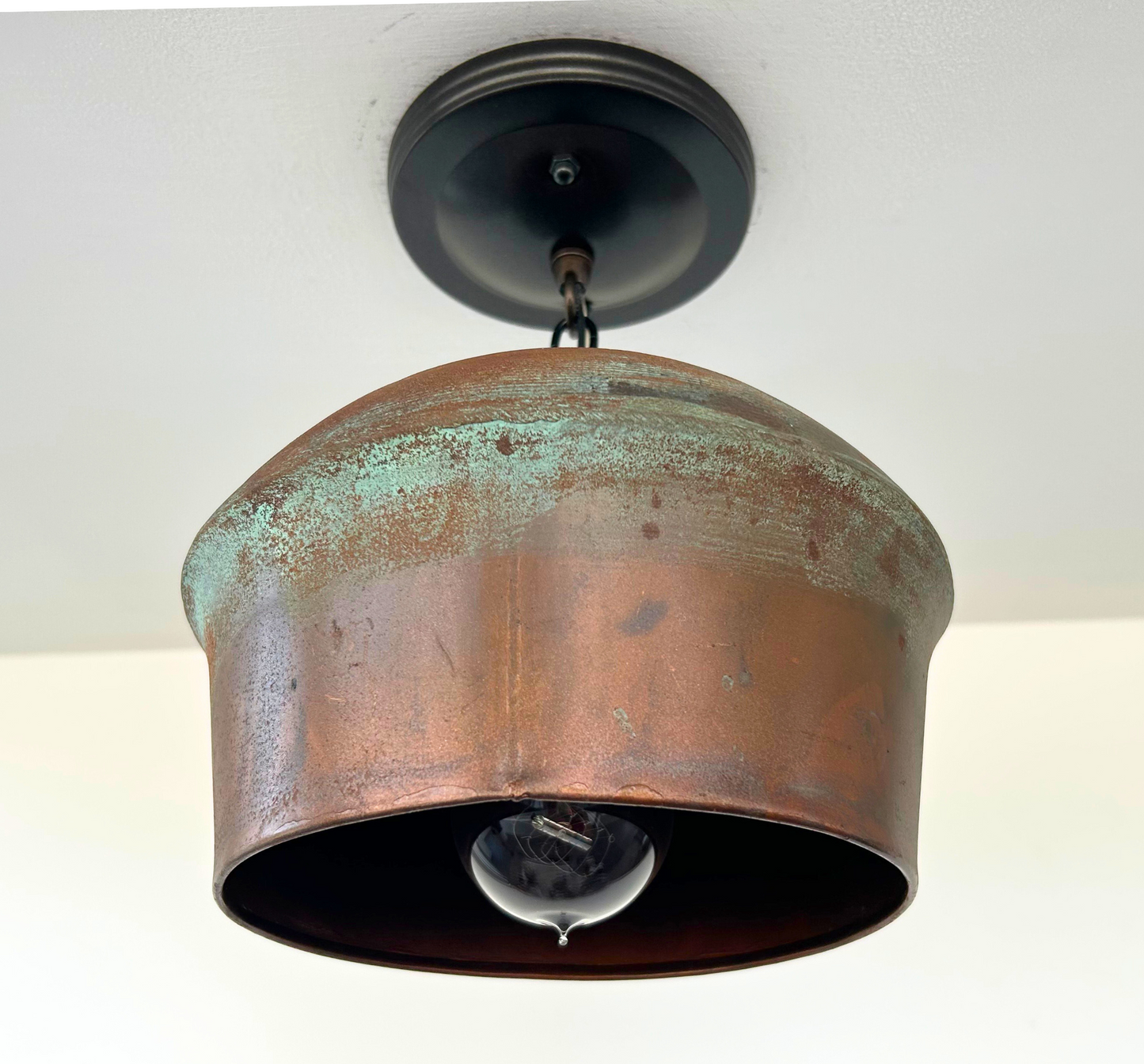 HANDCRAFTED Copper Pendant Light Fixture With Chain