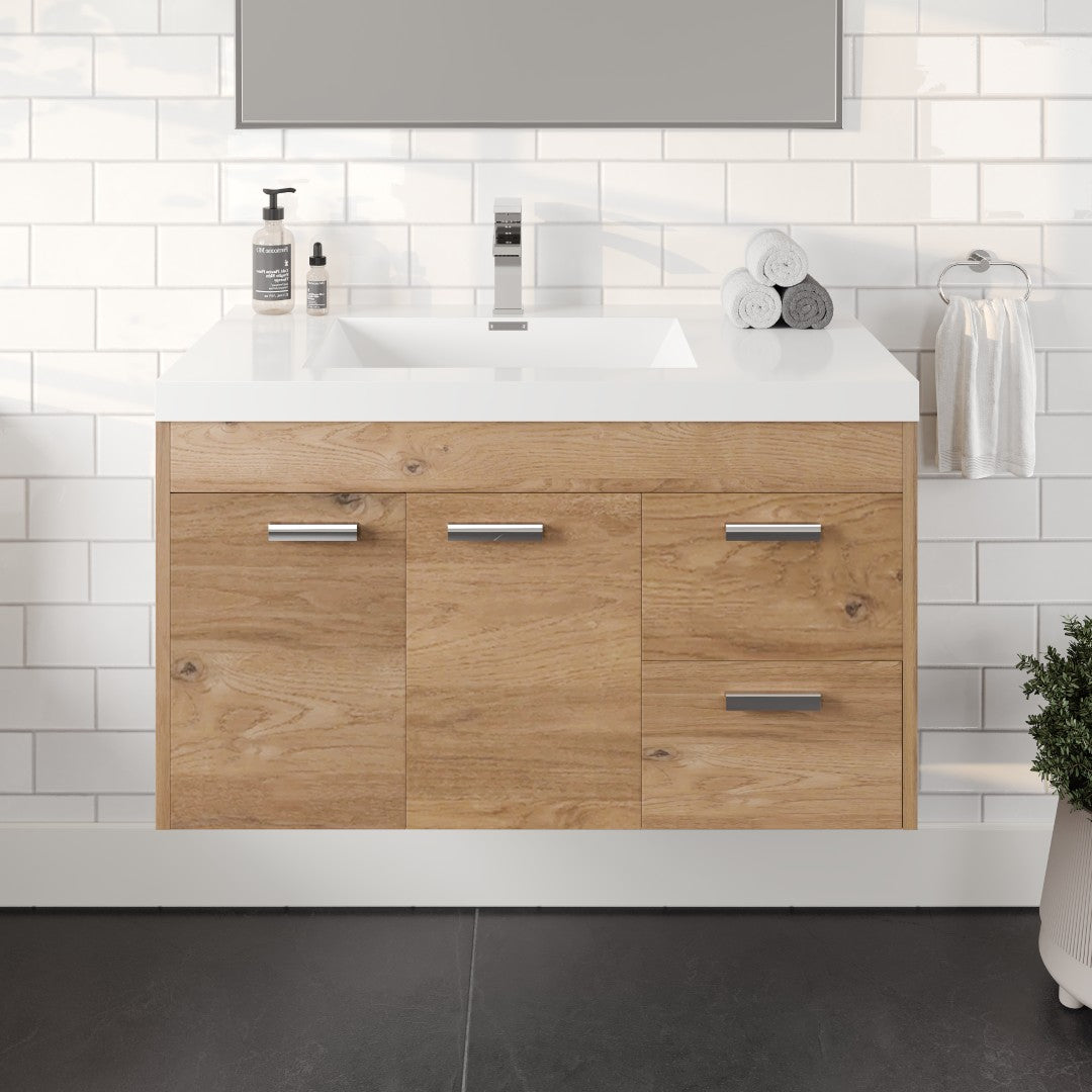 Eviva Lugano Bath Vanity with Acrylic Top and Integrated Sink (24"-84")