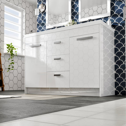 Eviva Lugano Bath Vanity with Acrylic Top and Integrated Sink (24"-84")