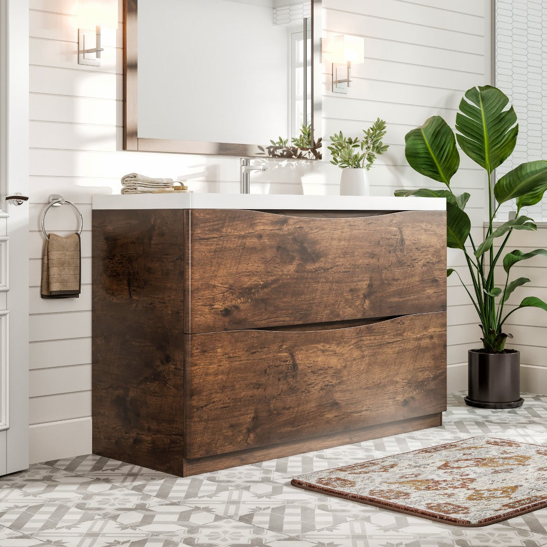 Eviva Smile Bath Vanity with Acrylic Top and Integrated Sink (24"-48")