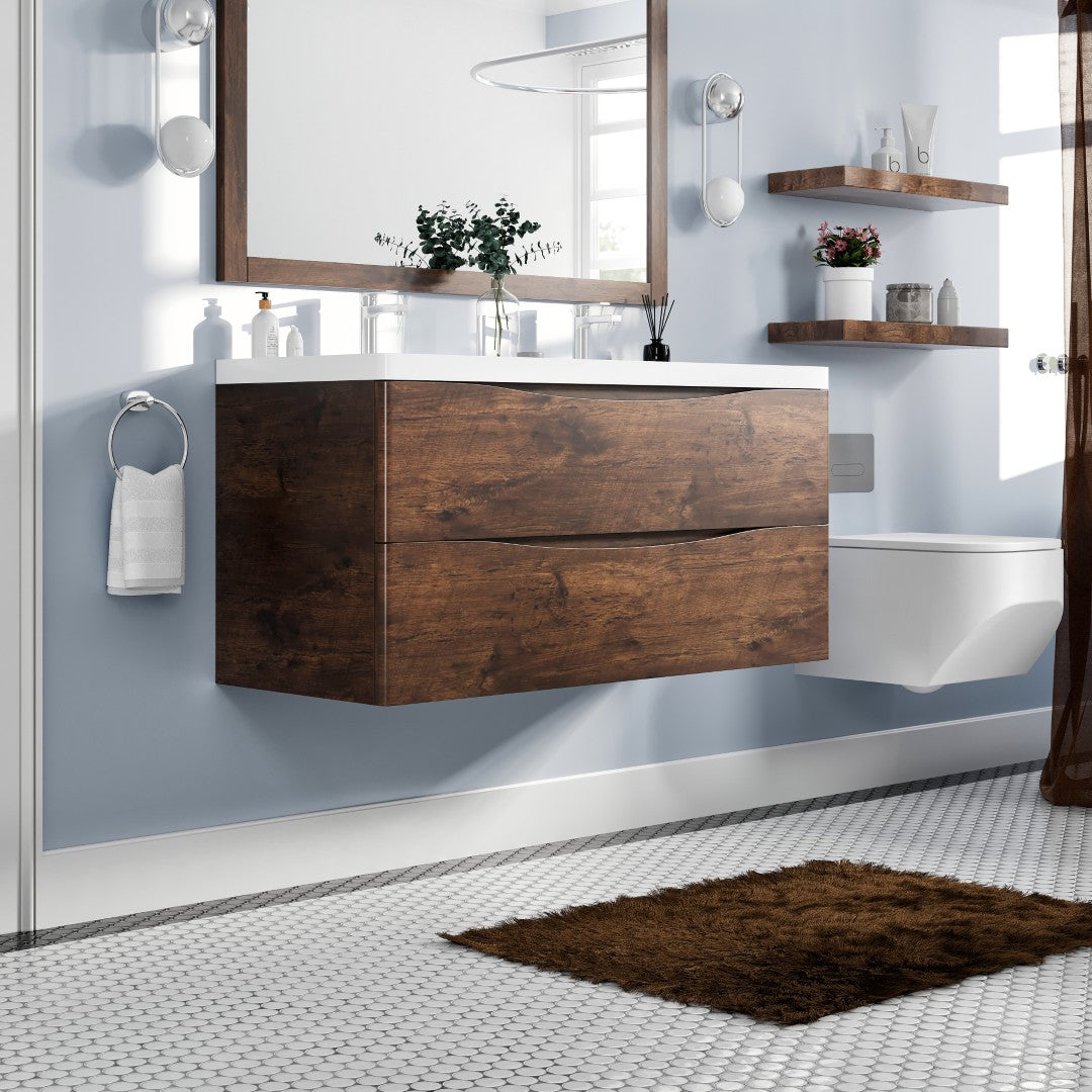 Eviva Smile Bath Vanity with Acrylic Top and Integrated Sink (24"-48")