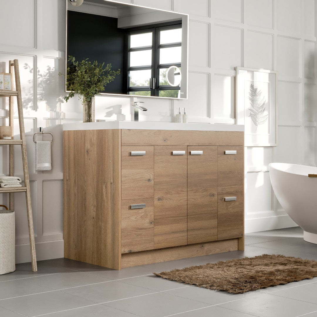 Eviva Lugano Bath Vanity with Acrylic Top and Integrated Sink (24"-84")