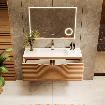 Eviva Leah Wall Mount Bath Vanity with Solid Surface Top and Integrated Sink (32"-39")