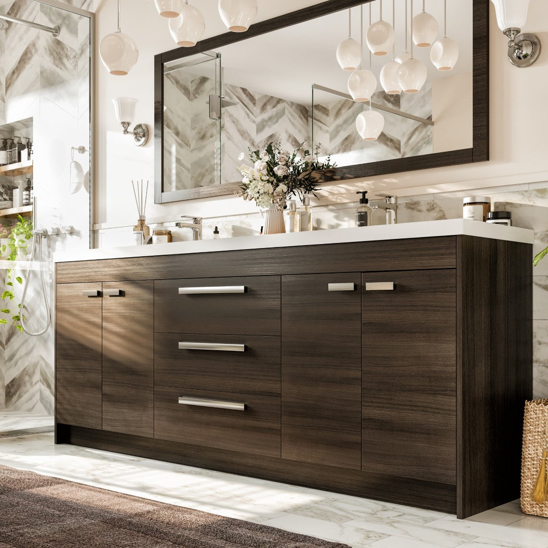 Eviva Lugano Bath Vanity with Acrylic Top and Integrated Sink (24"-84")