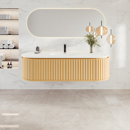 Eviva Haven Wall Mount Bath Vanity with Solid Surface Top and Integrated Sink (39"-71")