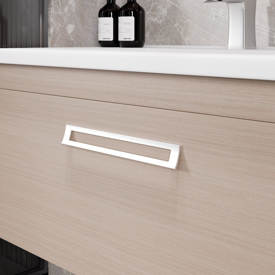 Eviva Orleans Wall Mount Bath Vanity with Porcelain Top and Integrated Sink