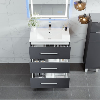 Eviva Libra Bath Vanity with Porcelain Top and Integrated Sink
