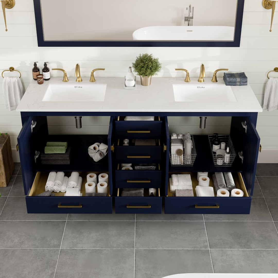 Eviva Aberdeen Bath Vanity with Counter Top and Undermount Porcelain Sink (24"-96")