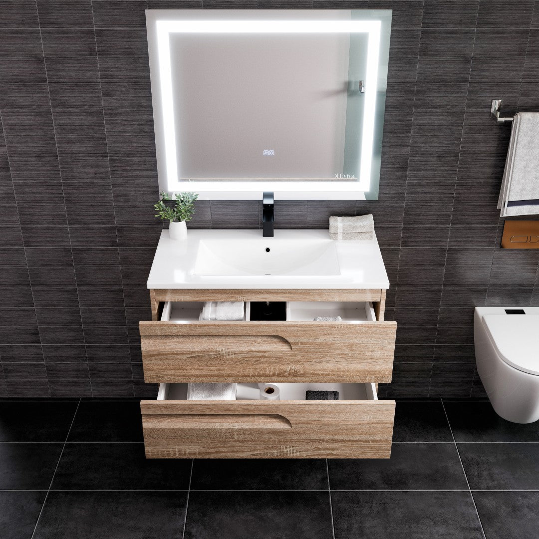 Eviva Joy Bath Vanity with Porcelain Top and Integrated Sink (24"-40")