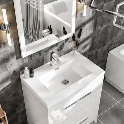 Eviva Lugano Bath Vanity with Acrylic Top and Integrated Sink (24"-84")