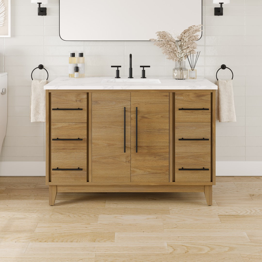Eviva Graham Bath Vanity with Engineered Stone Top and Integrated Sink (30"-72")