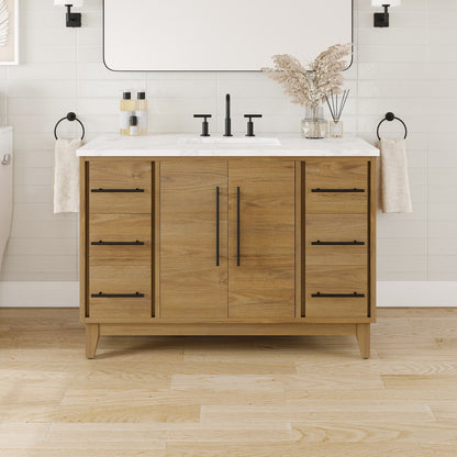Eviva Graham Bath Vanity with Engineered Stone Top and Integrated Sink (30"-72")