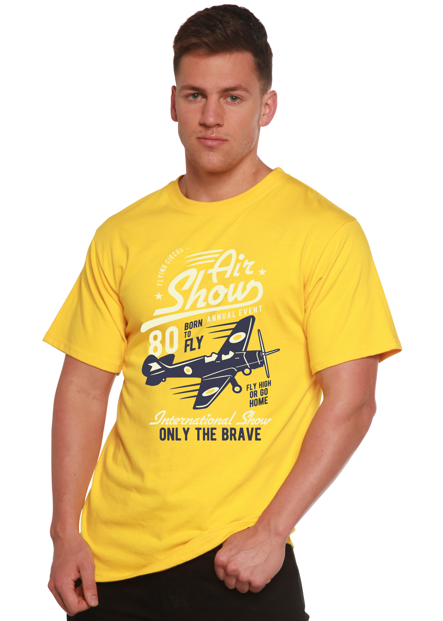 Air Show Men's Bamboo Viscose/Organic Cotton Short Sleeve Graphic T-Shirt