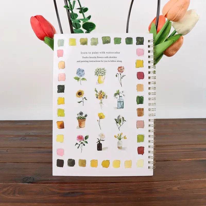 Floral Watercolor Workbook Spiral Sketchbook for Beginner Artists