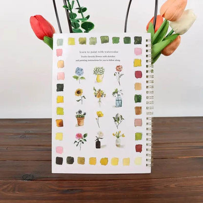 Floral Watercolor Workbook Spiral Sketchbook for Beginner Artists