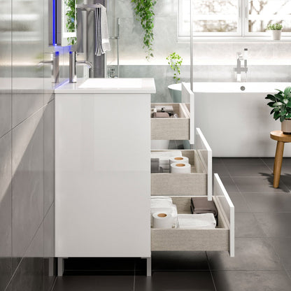 Eviva Deluxe Bath Vanity with Porcelain Top and Integrated Sink (20"-32")