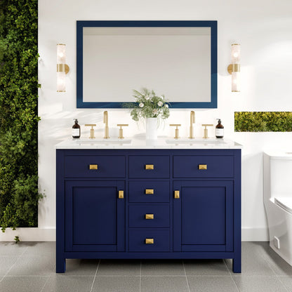 Eviva Acclaim 60" x 30" Rectangular Blue Wooden Framed Mirror