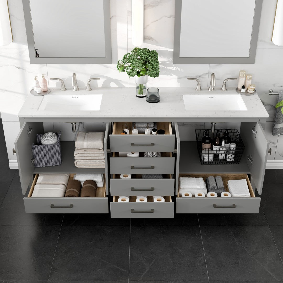 Eviva Aberdeen Bath Vanity with Counter Top and Undermount Porcelain Sink (24"-96")