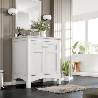 Eviva New York Bath Vanity with Carrara Marble Top and Undermount Porcelain Sink (24"-36")