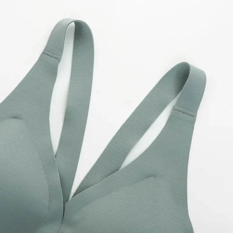 Front Open Seamless Push-Up Bra Wireless Deep V Comfort
