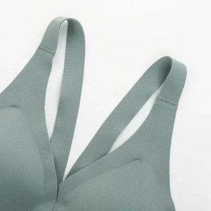 Front Open Seamless Push-Up Bra Wireless Deep V Comfort