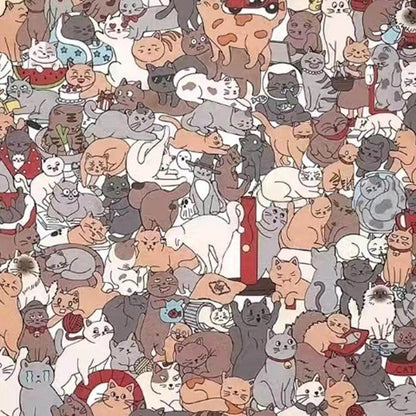 135-Piece Cat Shaped Wooden Puzzle – Colorful Morandi Animal Art Jigsaw