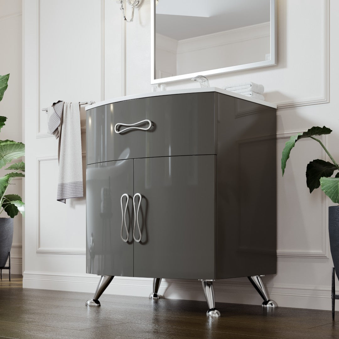 Eviva Lina Bath Vanity with Porcelain Top and Integrated Sink