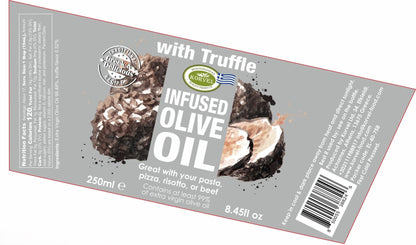KORVEL Greek Extra Virgin Olive Oil with Truffle-flavored, Amphora 8.45 fl oz (250ml) - 6 pack