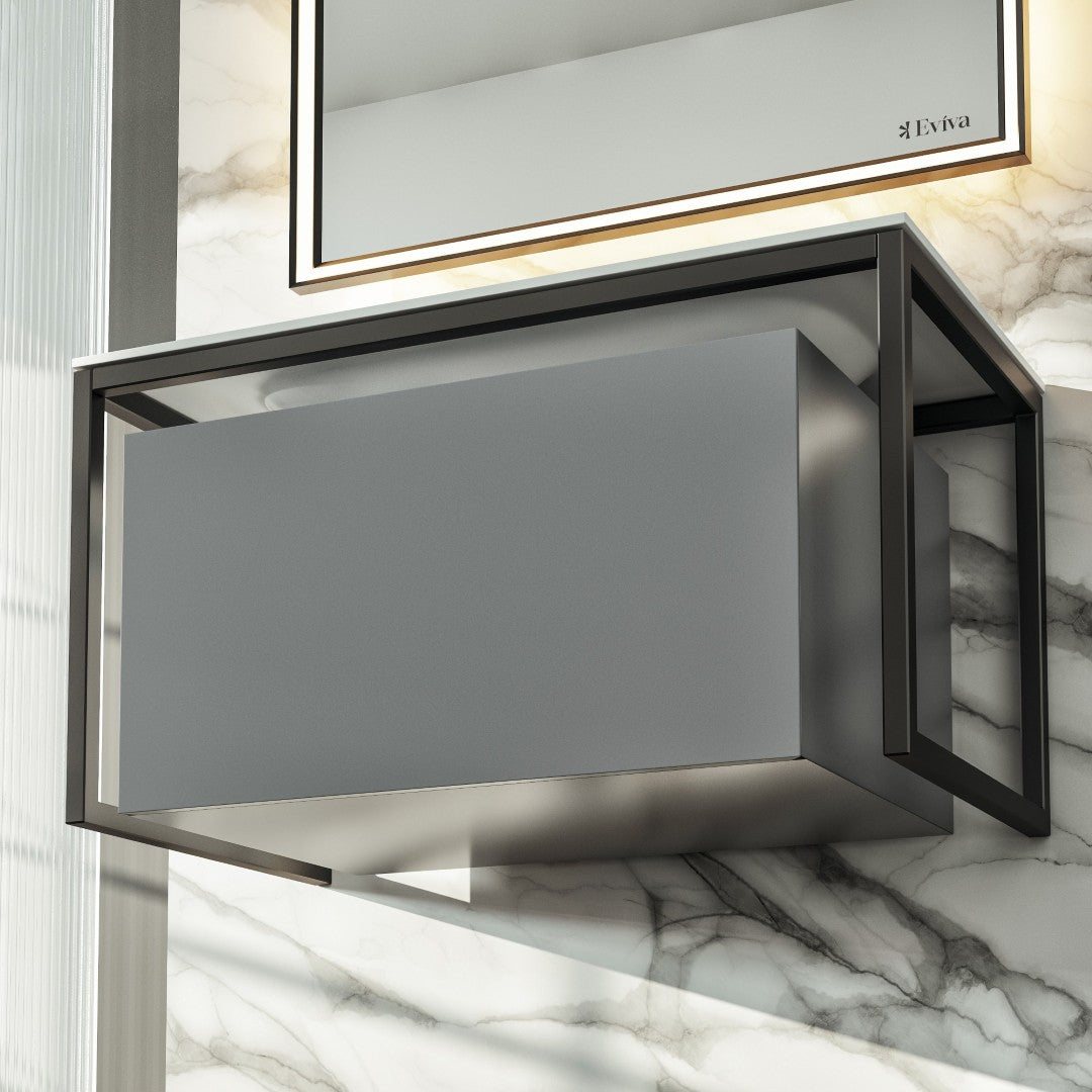 Eviva Modena Wall Mount Bath Vanity with Solid Surface Top and Integrated Sink (32"-51")