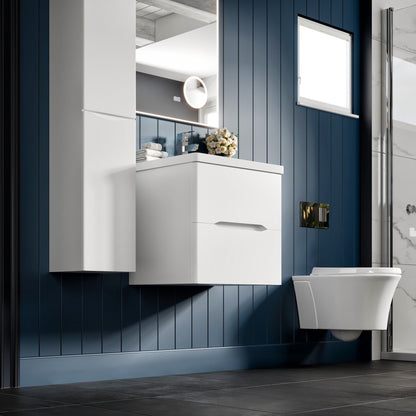 Eviva Maui Wall Mount Bath Vanity with Acrylic Top and Integrated Sink